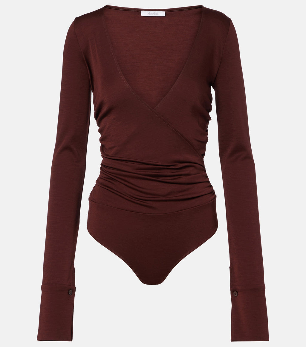 Max Mara Women Nigella Draped Wool Bodysuit