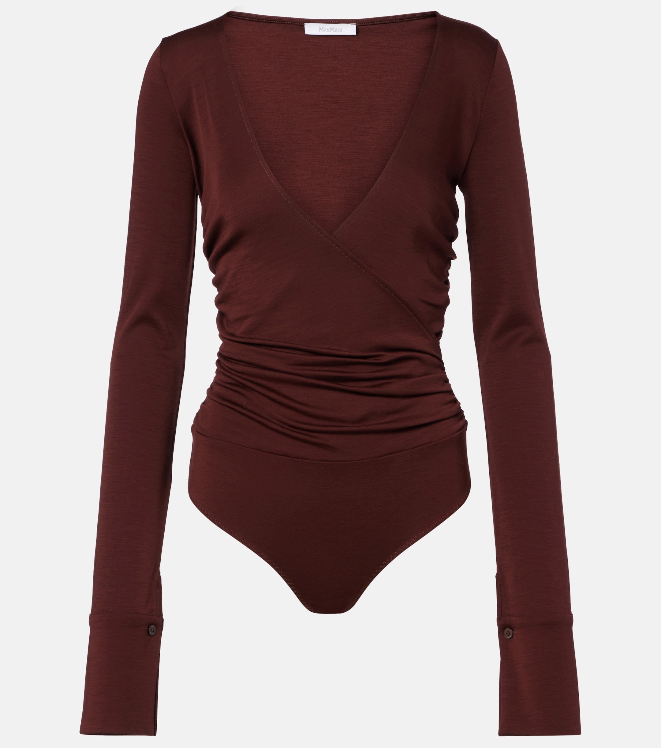 Max Mara Women Nigella Draped Wool Bodysuit