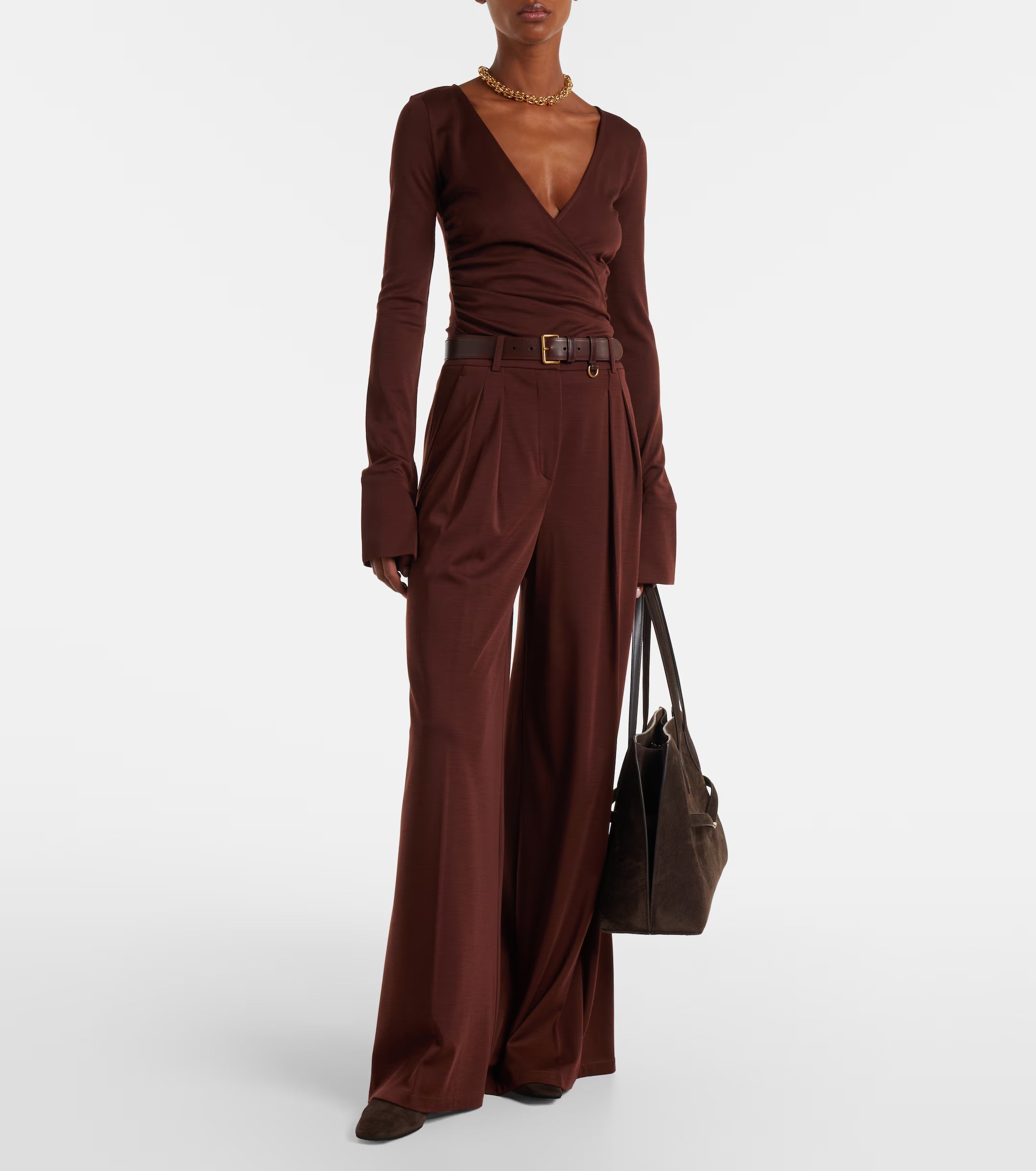 Max Mara Women Nigella Draped Wool Bodysuit