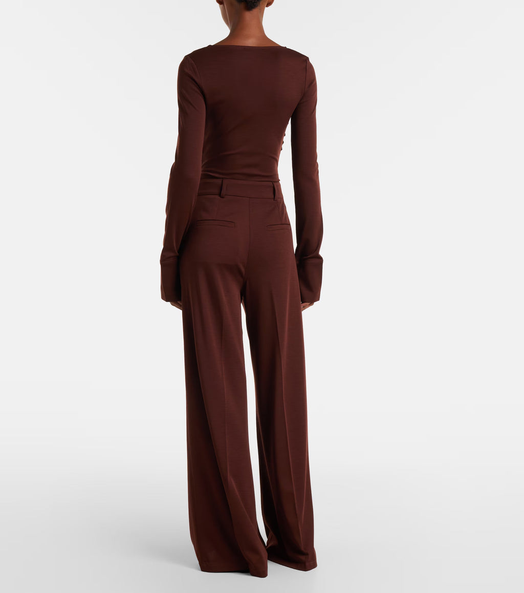 Max Mara Women Nigella Draped Wool Bodysuit