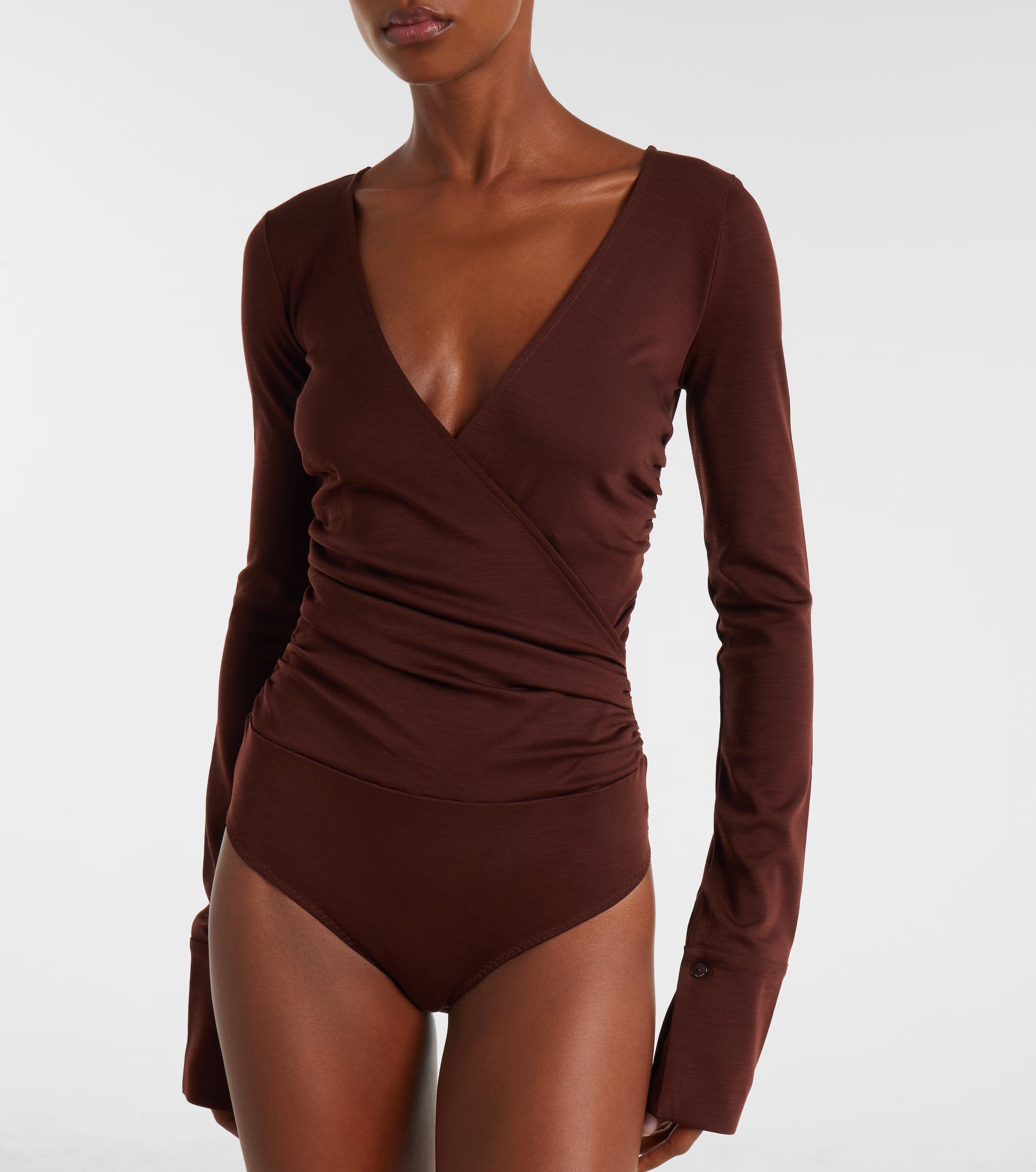 Max Mara Women Nigella Draped Wool Bodysuit