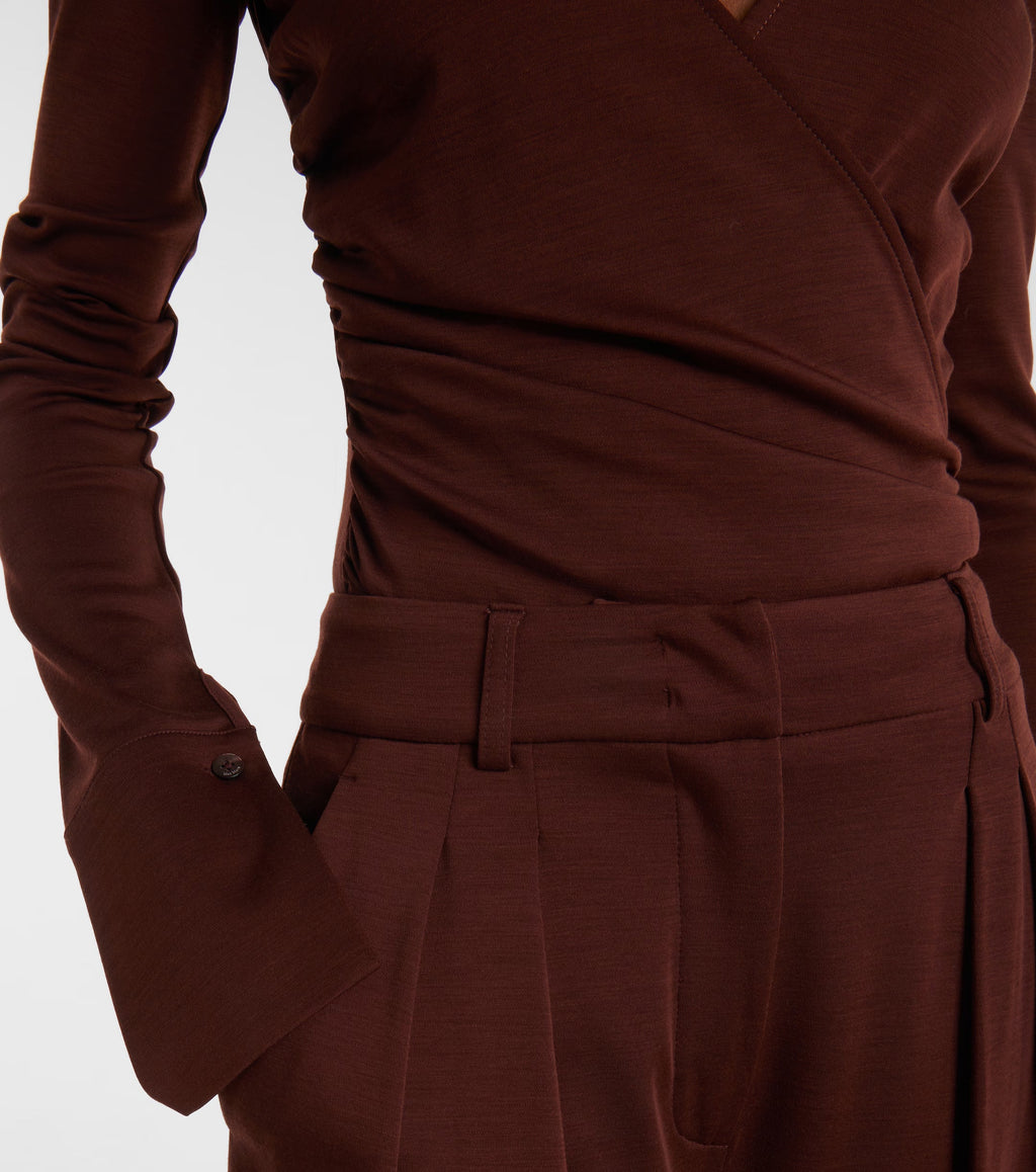 Max Mara Women Nigella Draped Wool Bodysuit