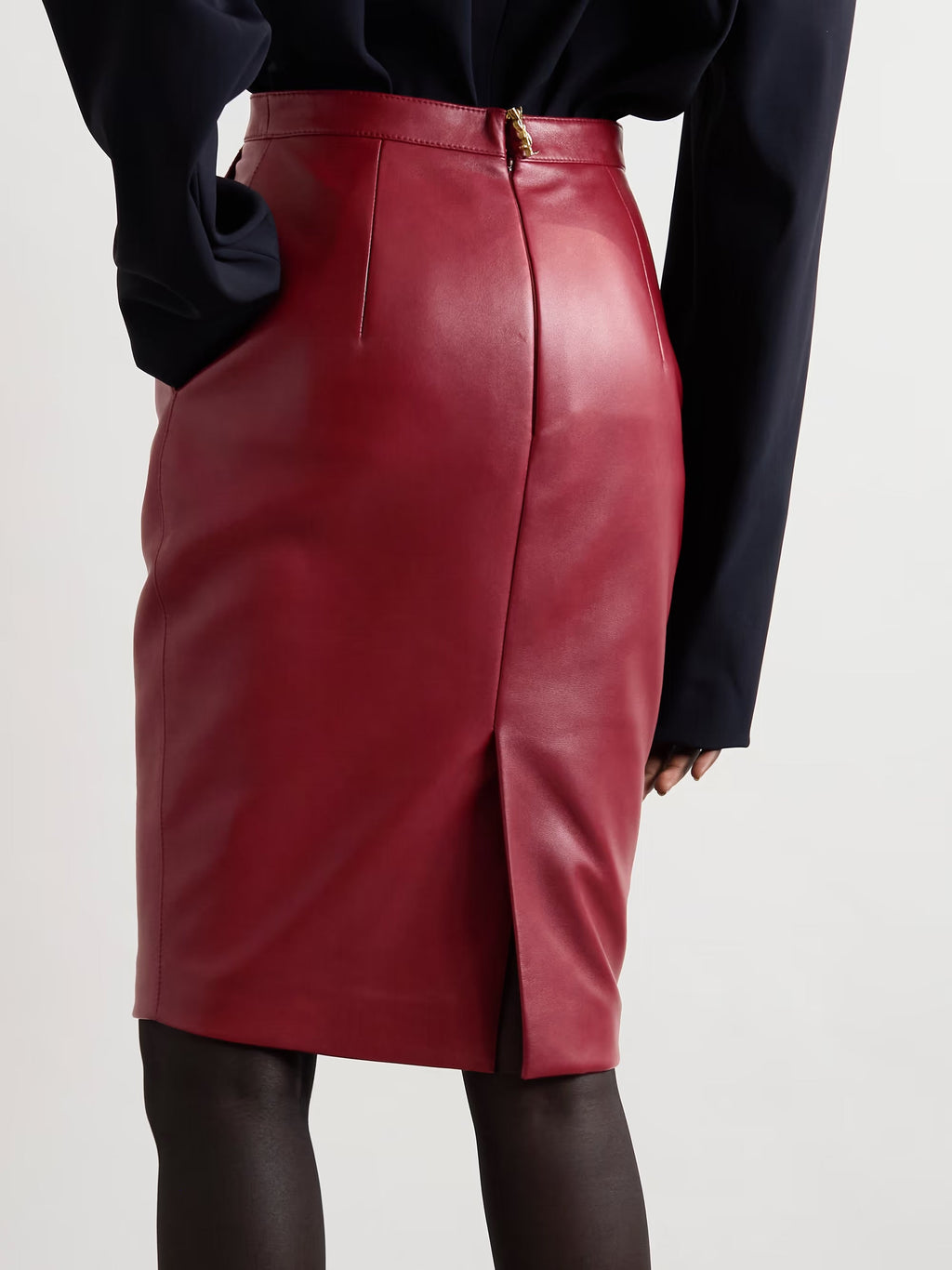 Saint Laurent Women Leather Skirt