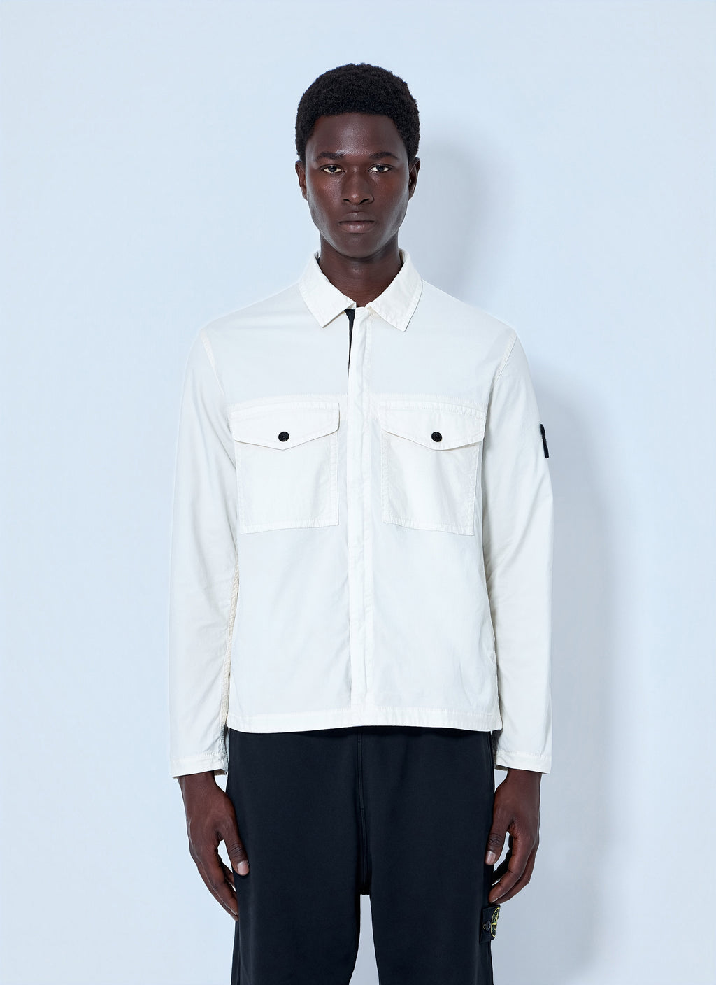 Stone Island Men Zip-Front Overshirt With Flap Pockets