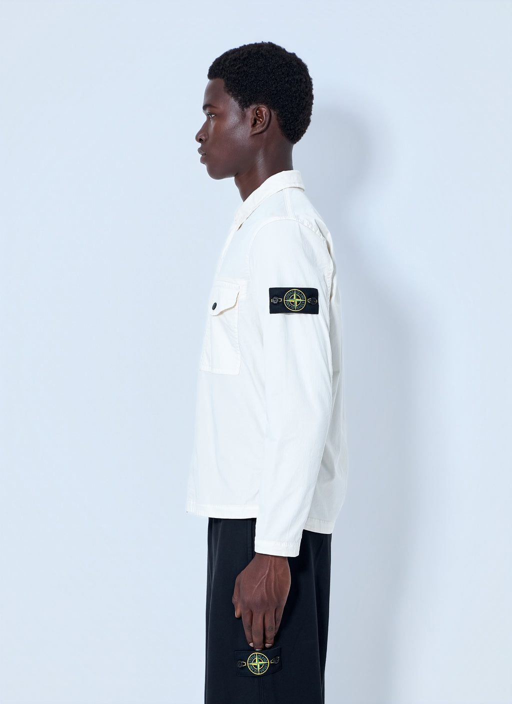 Stone Island Men Zip-Front Overshirt With Flap Pockets