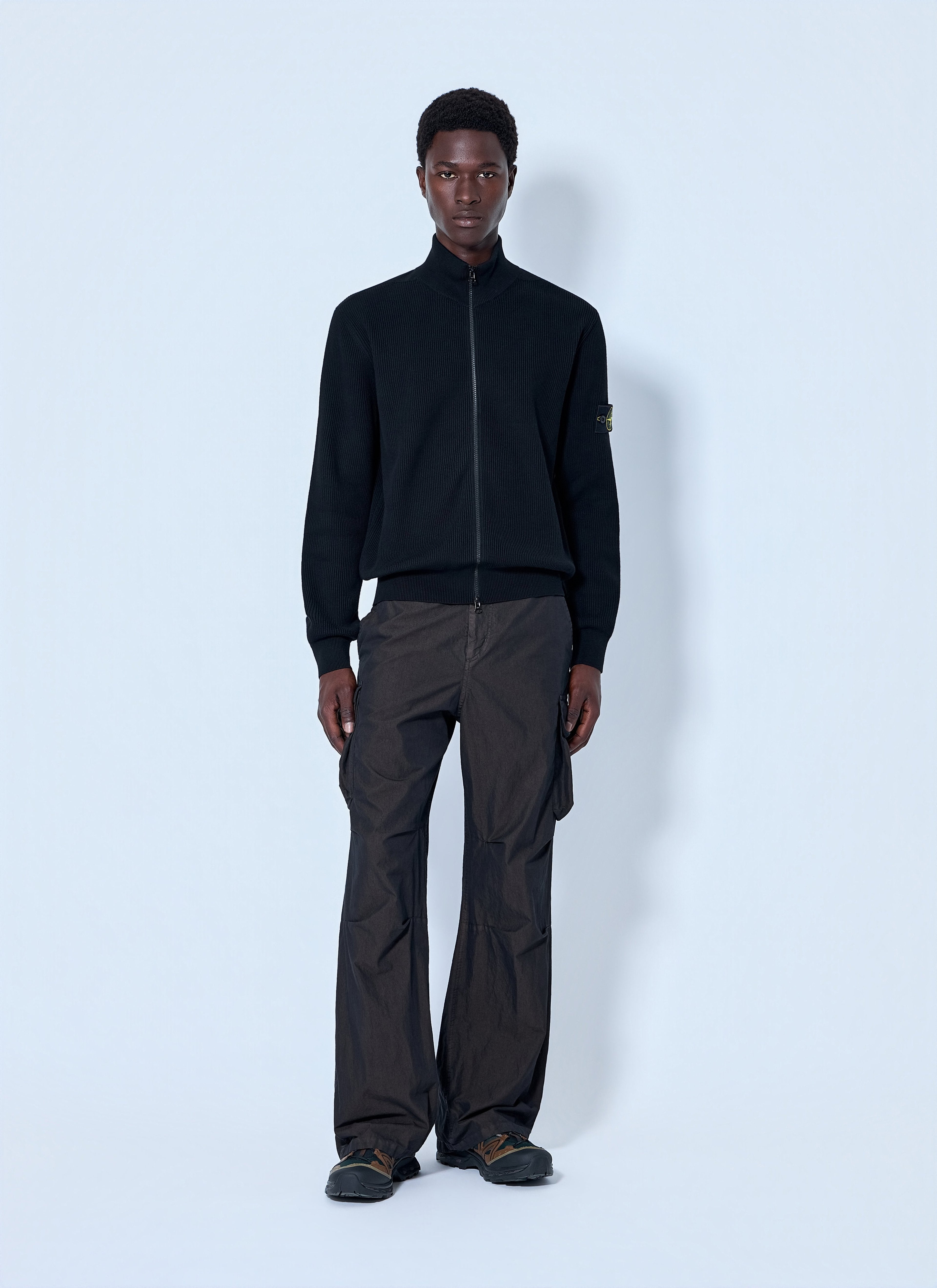 Stone Island Men Ribbed Zip-Up Jacket