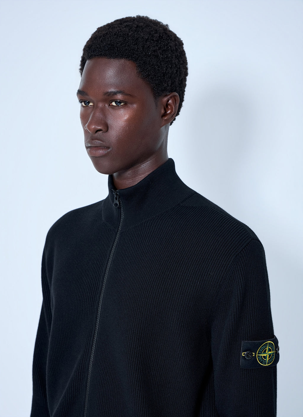 Stone Island Men Ribbed Zip-Up Jacket
