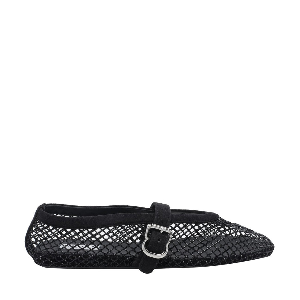 Alaia Women Strass Fishnet Flat Ballets