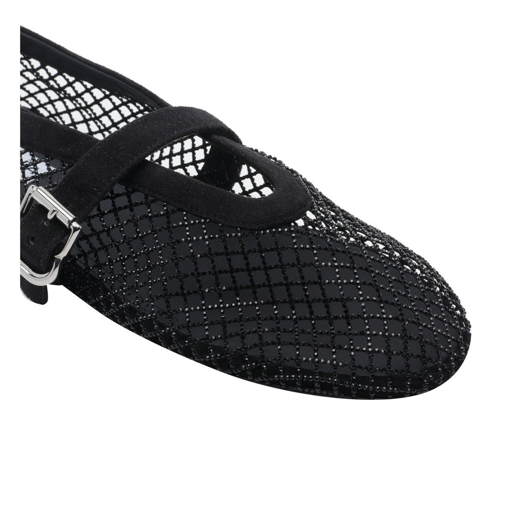 Alaia Women Strass Fishnet Flat Ballets