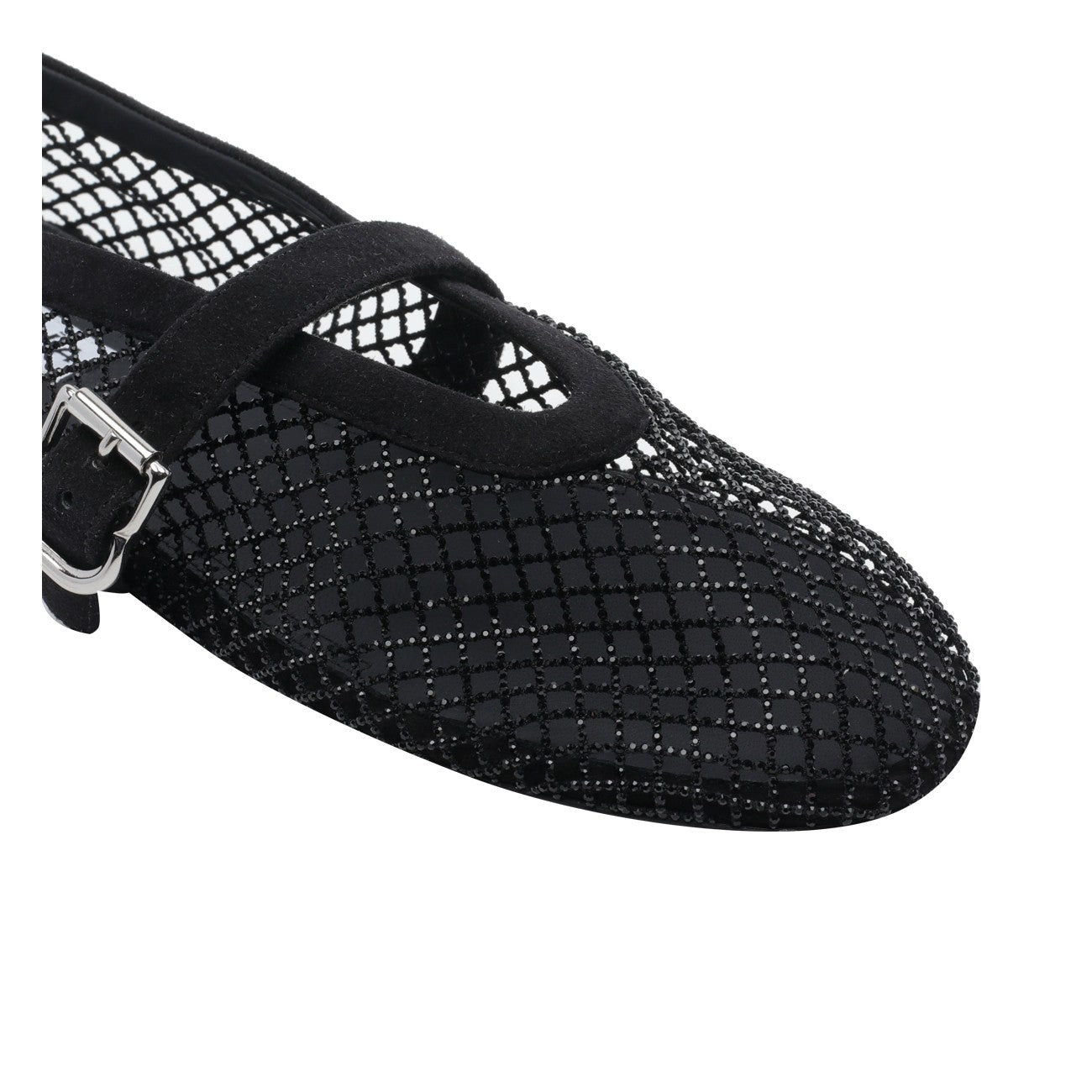Alaia Women Strass Fishnet Flat Ballets