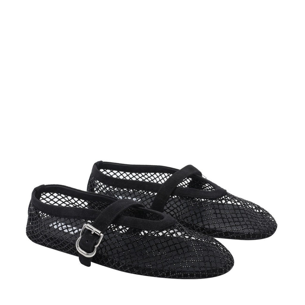 Alaia Women Strass Fishnet Flat Ballets