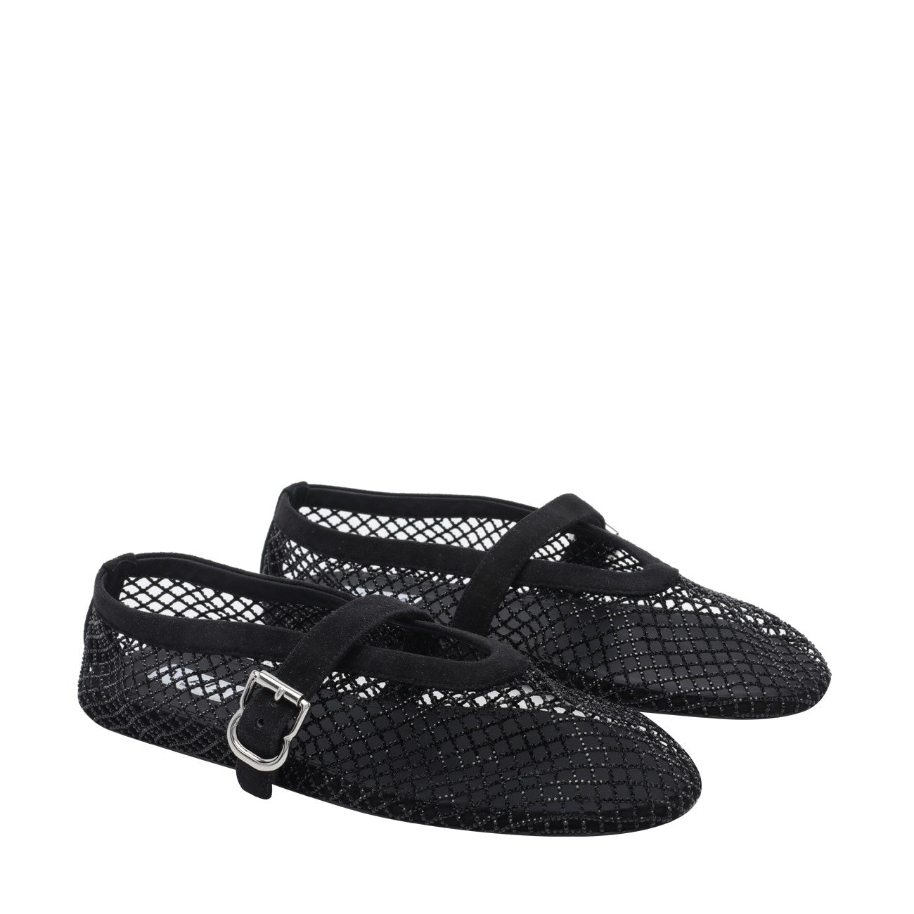 Alaia Women Strass Fishnet Flat Ballets