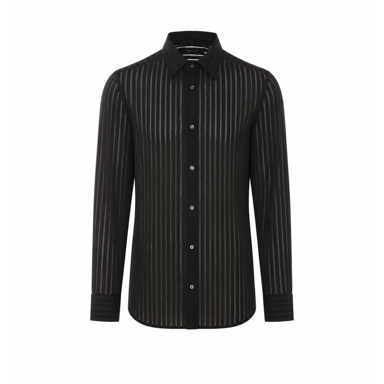 Gucci Men Striped Silk Gauze Shirt