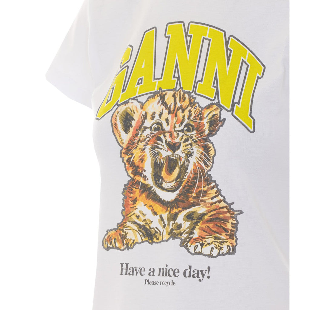 Ganni Women T-Shirt With Tiger