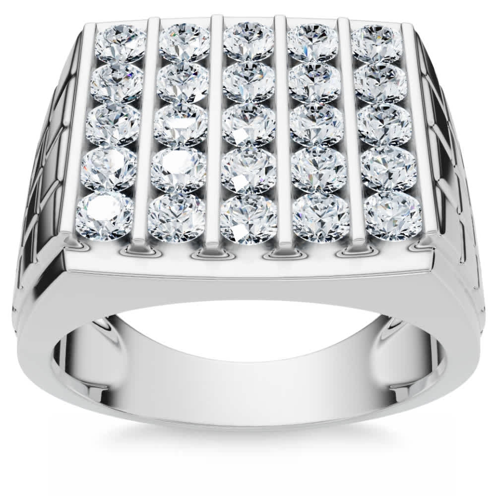 2Ct Diamond Men's Wedding Anniversary Ring 10k Gold Lab Grown