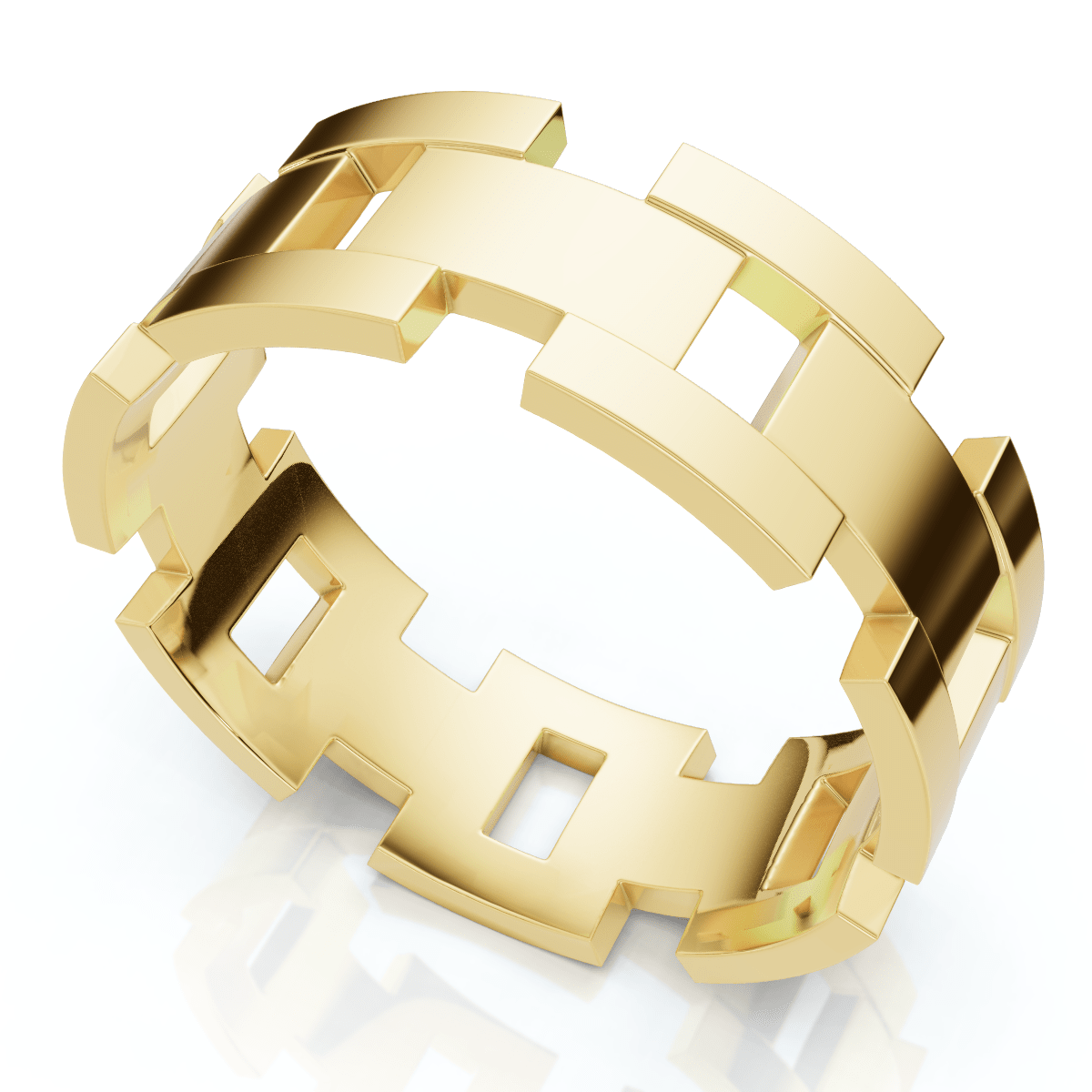 Men's Calvin 8mm Interlocked Wedding Band 10k Gold Band