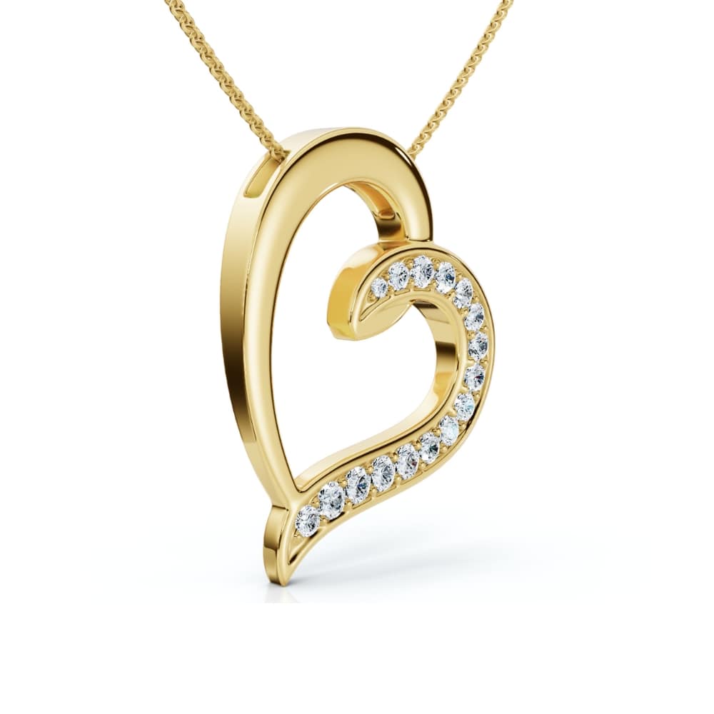 1/2ct Diamond Heart Pendant Gold 18" Necklace Lab Grown