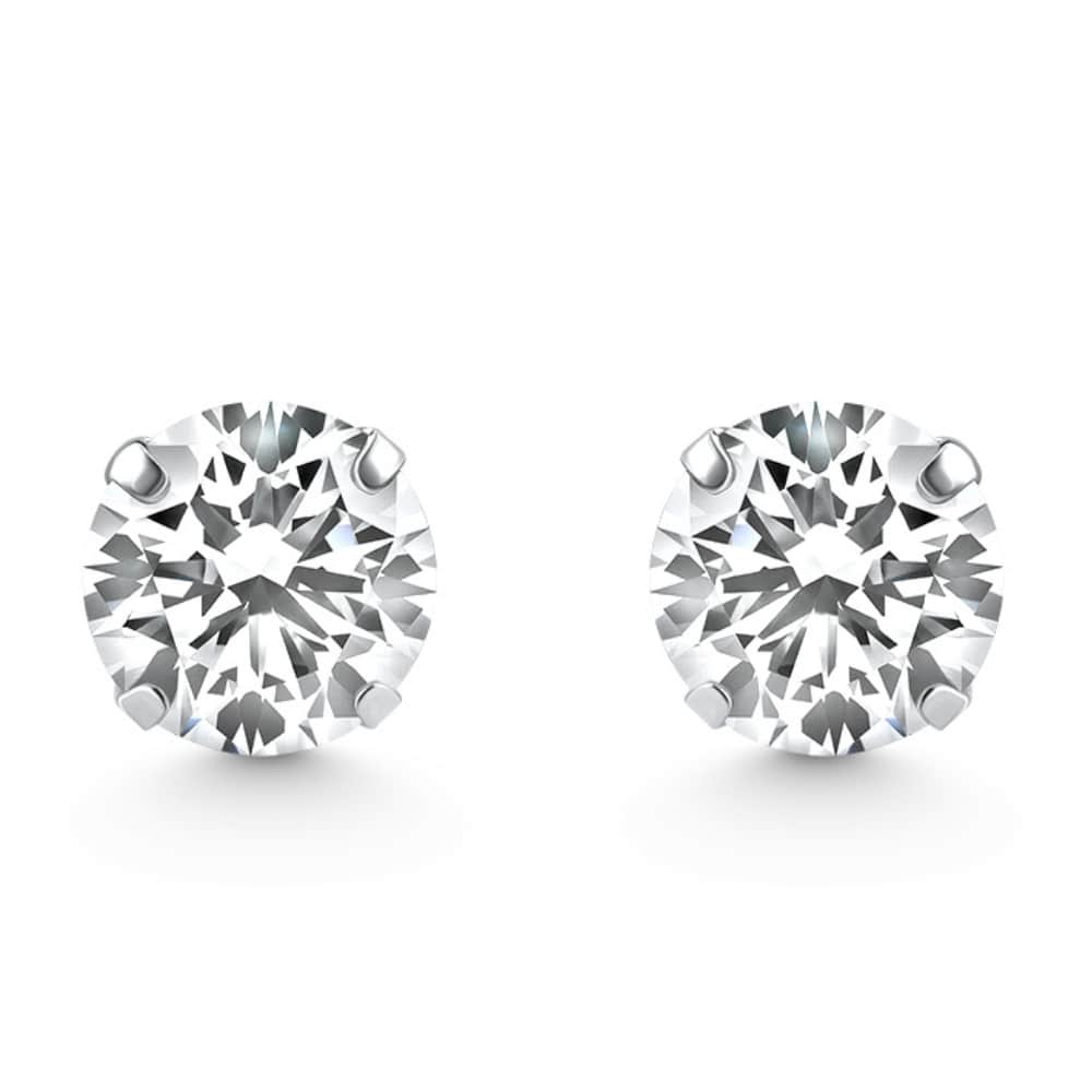 1/4 Ct TW Small Diamond Studs 14k White Gold Lab Grown Size: Small