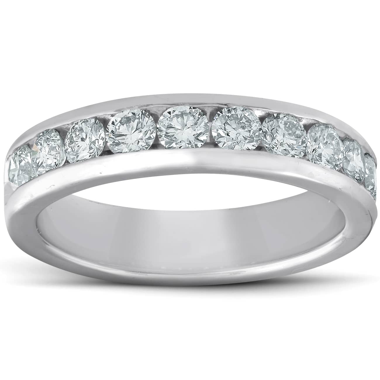 Platinum 1ct Channel Set Diamond Wedding Ring Size Selectable
