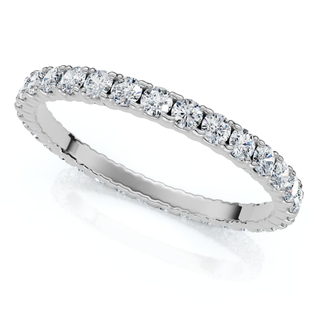 5/8 cttw Diamond Eternity Ring Womens Stackable Round 14k White Gold Band Size Selectable
