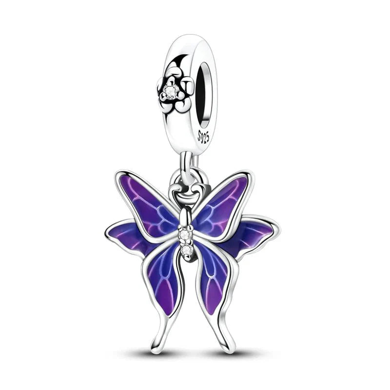 Thermochromic Purple Butterfly Dangle Charm
