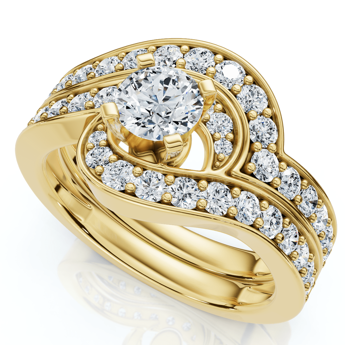 1Ct TW Diamond Engagement Wedding Ring Set 14k or Platinum Gold Lab Grown