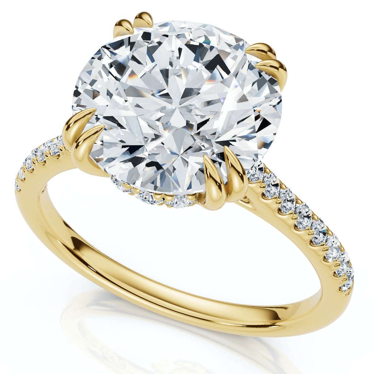 Certified 4.38Ct Annabel Diamond Engagement Ring 14k Gold Lab Grown