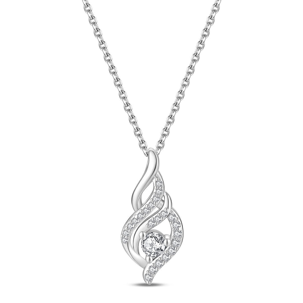 Twisted Flame Pavé Pendant Necklace