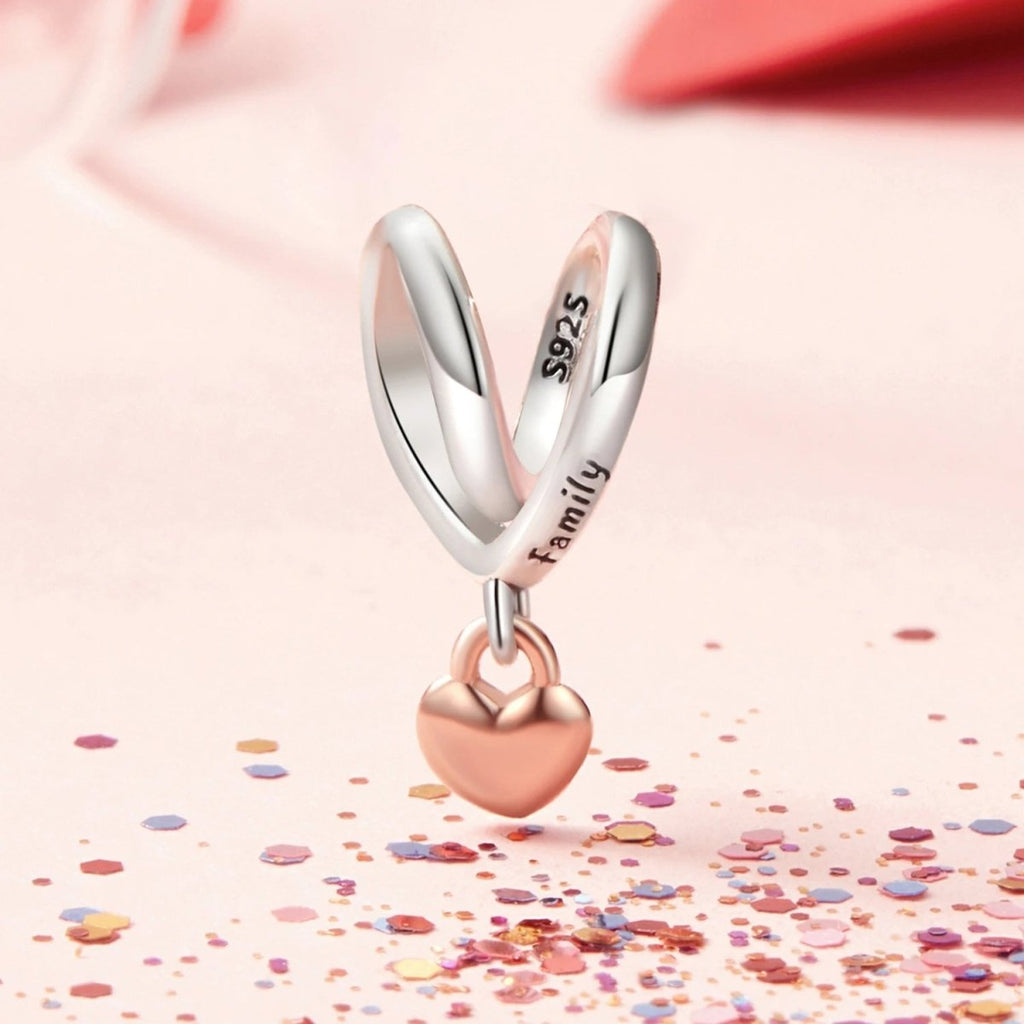 Two-tone Wrapped Heart Charm