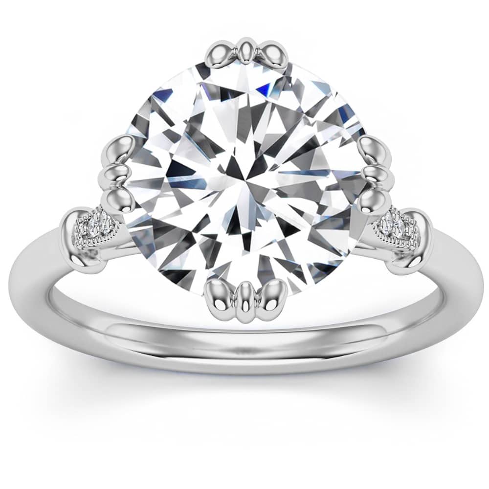 Certified 6.10Ct Round Diamond Platinum Engagement Ring Lab Grown Size: 7