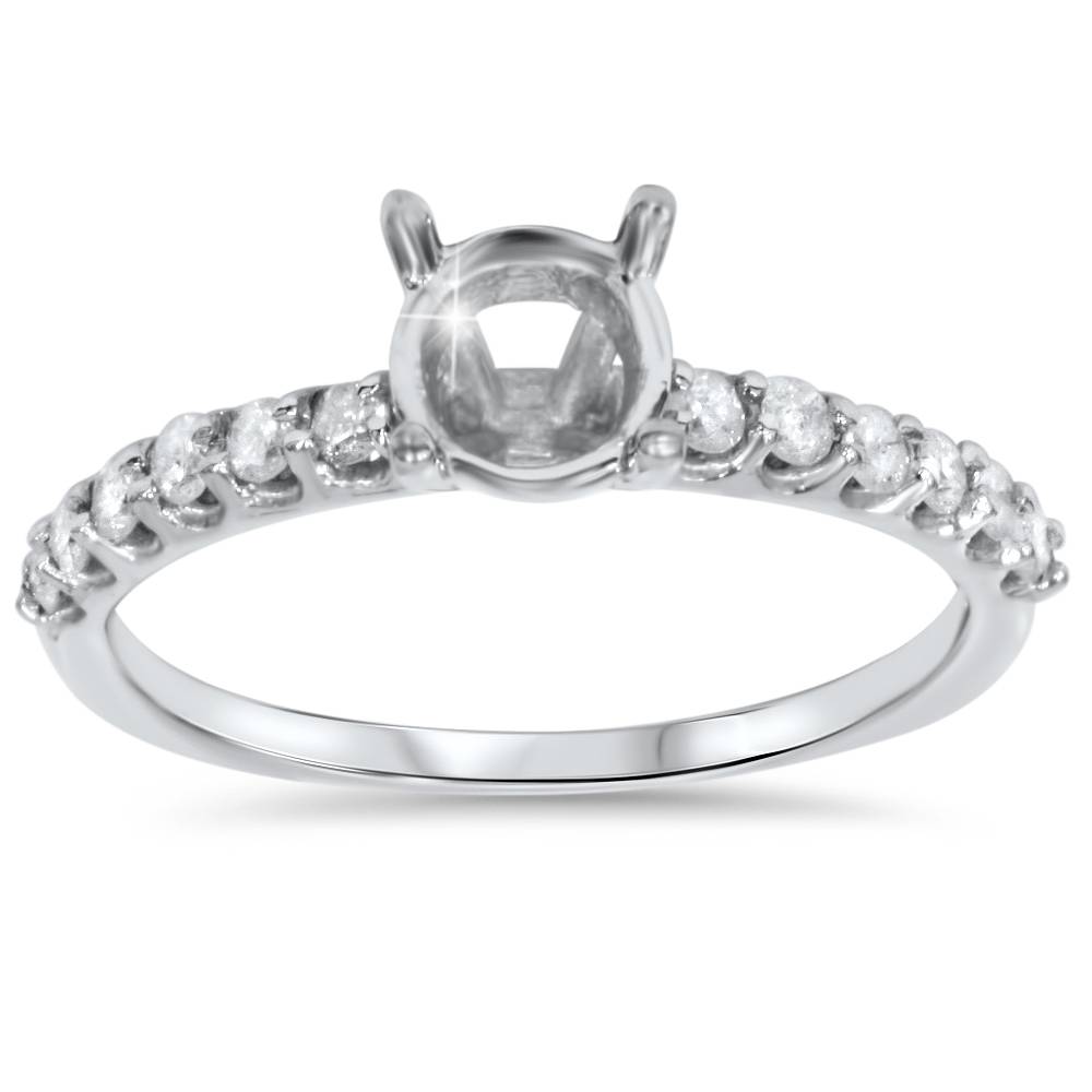 1/3ct Half Eternity Diamond Ring 14K White Gold Size Selectable