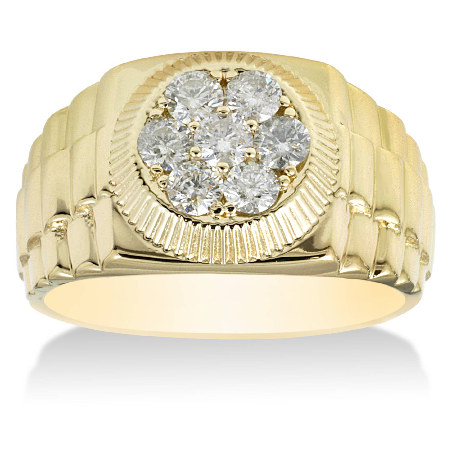 3/4ct Diamond Mens Ring 14K Yellow Gold Size Selectable