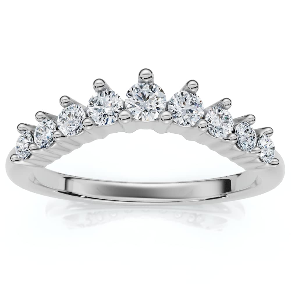 3/8Ct Diamond Contour Wedding Guard Ring Womens Band 14k Gold Lab Grown