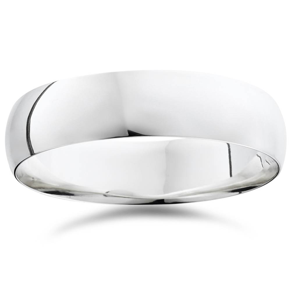 6mm Dome High Polished Wedding Band 950 Platinum Size Selectable
