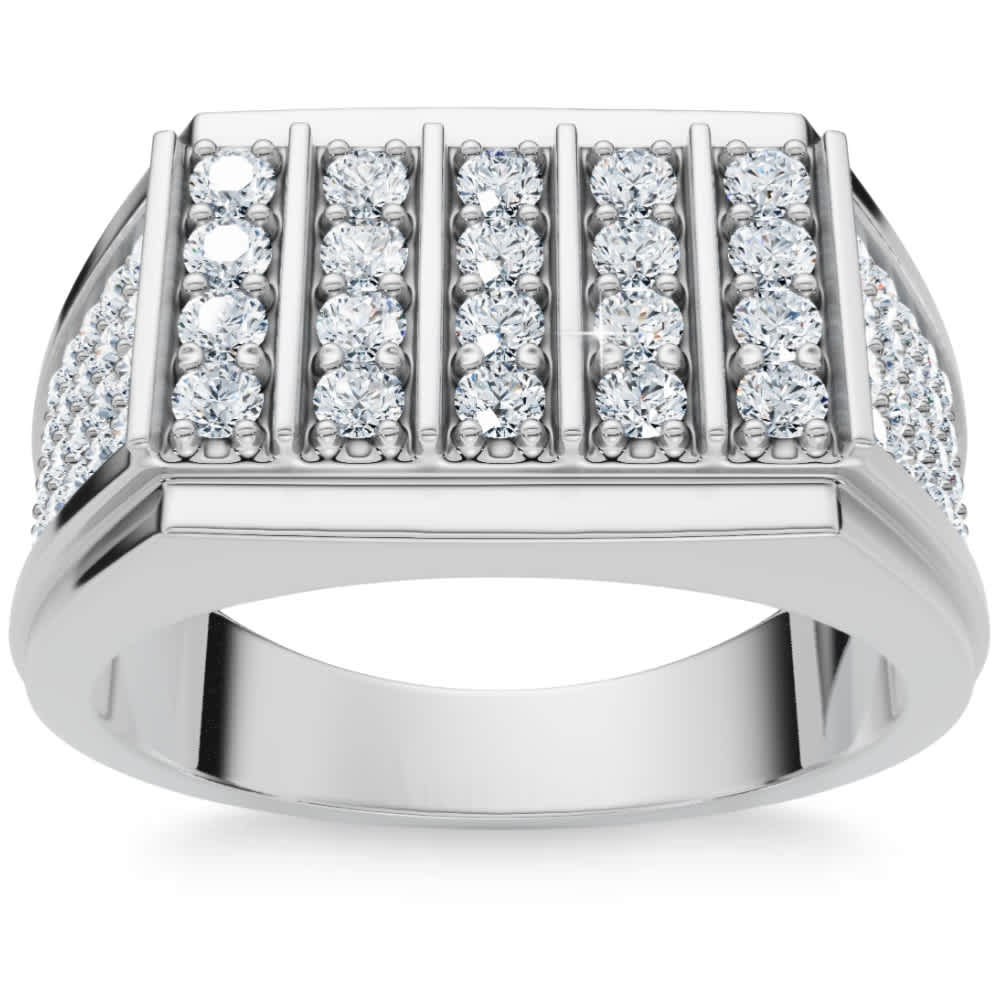 1Ct Men's Diamond Ring 14k Gold Lab Grown