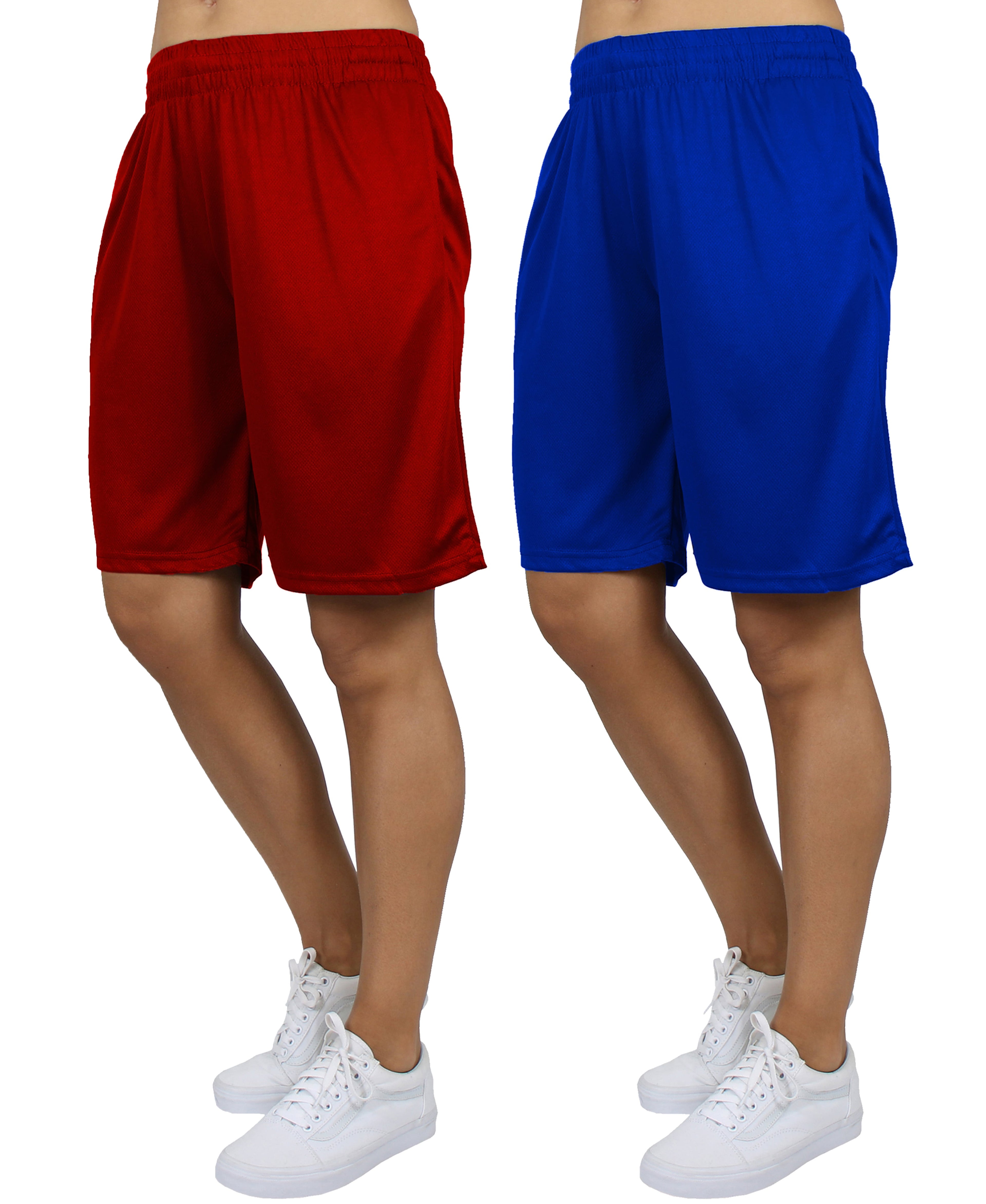 Jump Start Women's Loose Fit Moisture Wicking Performance Mesh Shorts-2 Pack