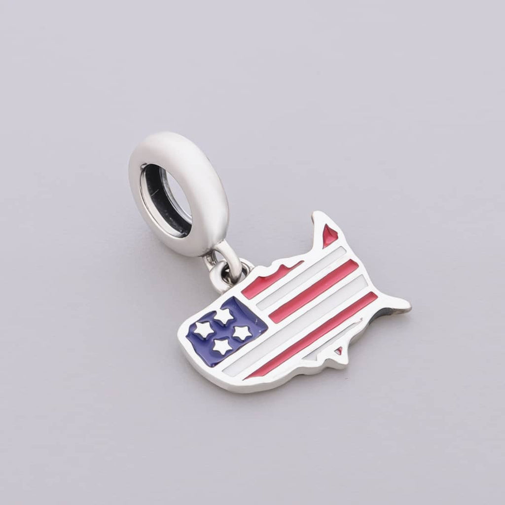 United States Map Flag Dangle Charm