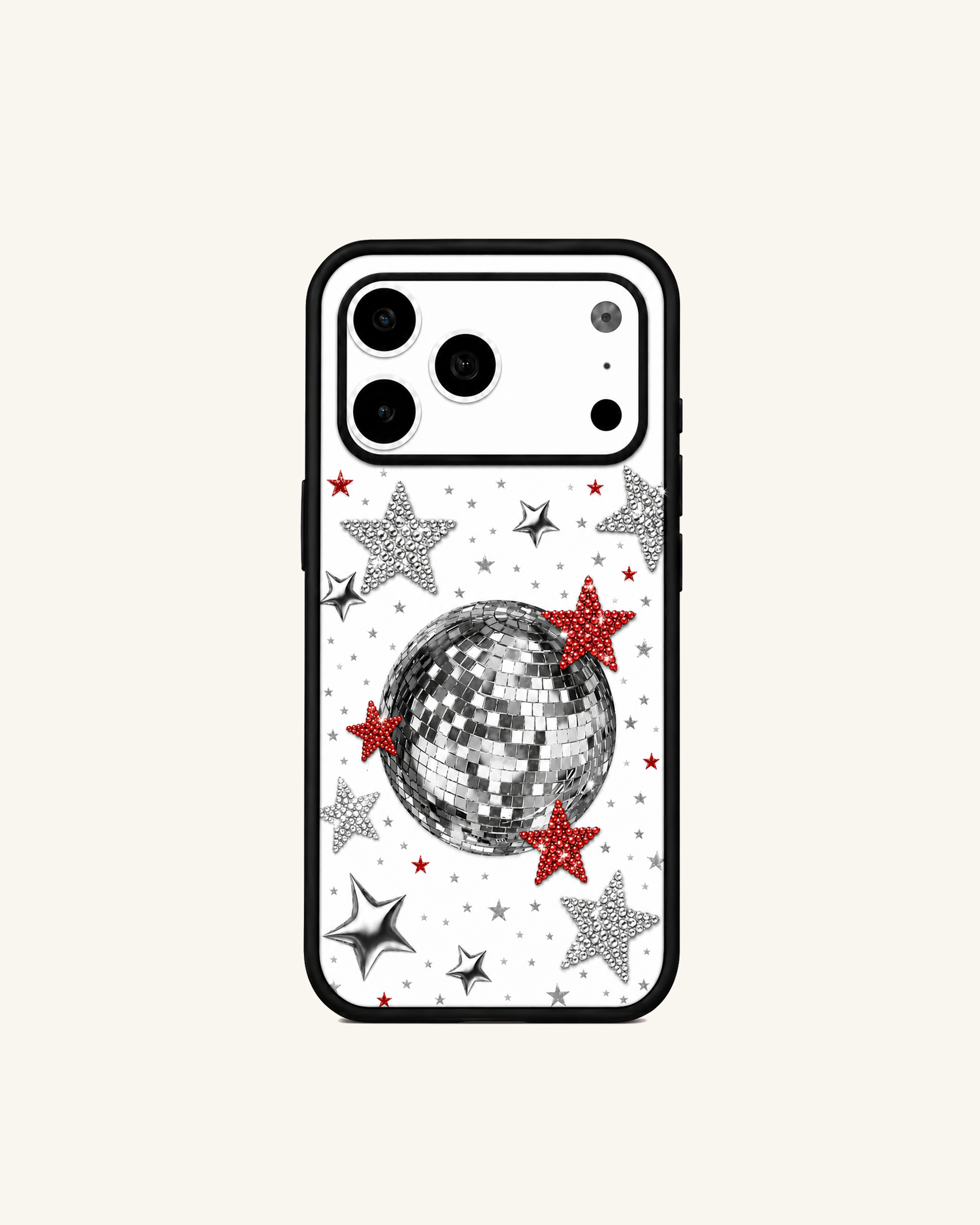 Disco Ball Star Phone Case – Silver