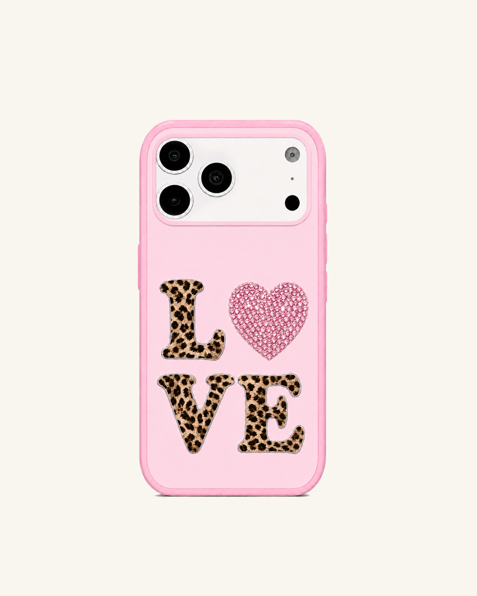 Leopard Love Heart Phone Case – Pink