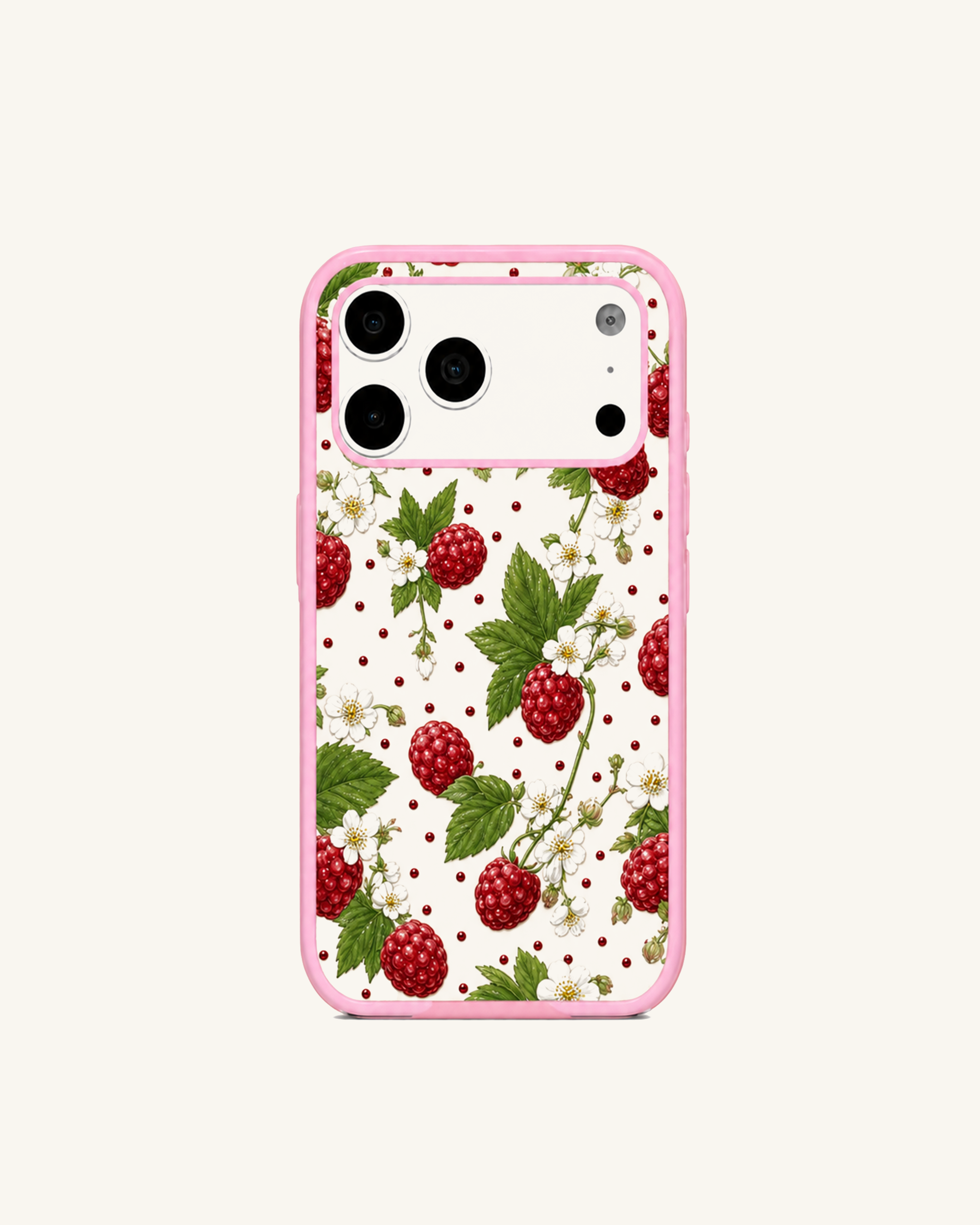 Berry Floral Print Phone Case – Pink