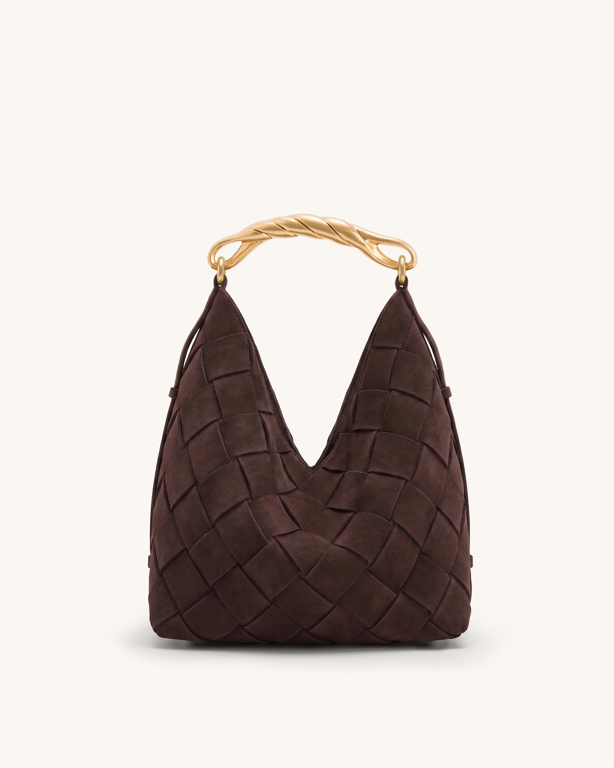 Orla Woven Hobo Bag - Dark Brown