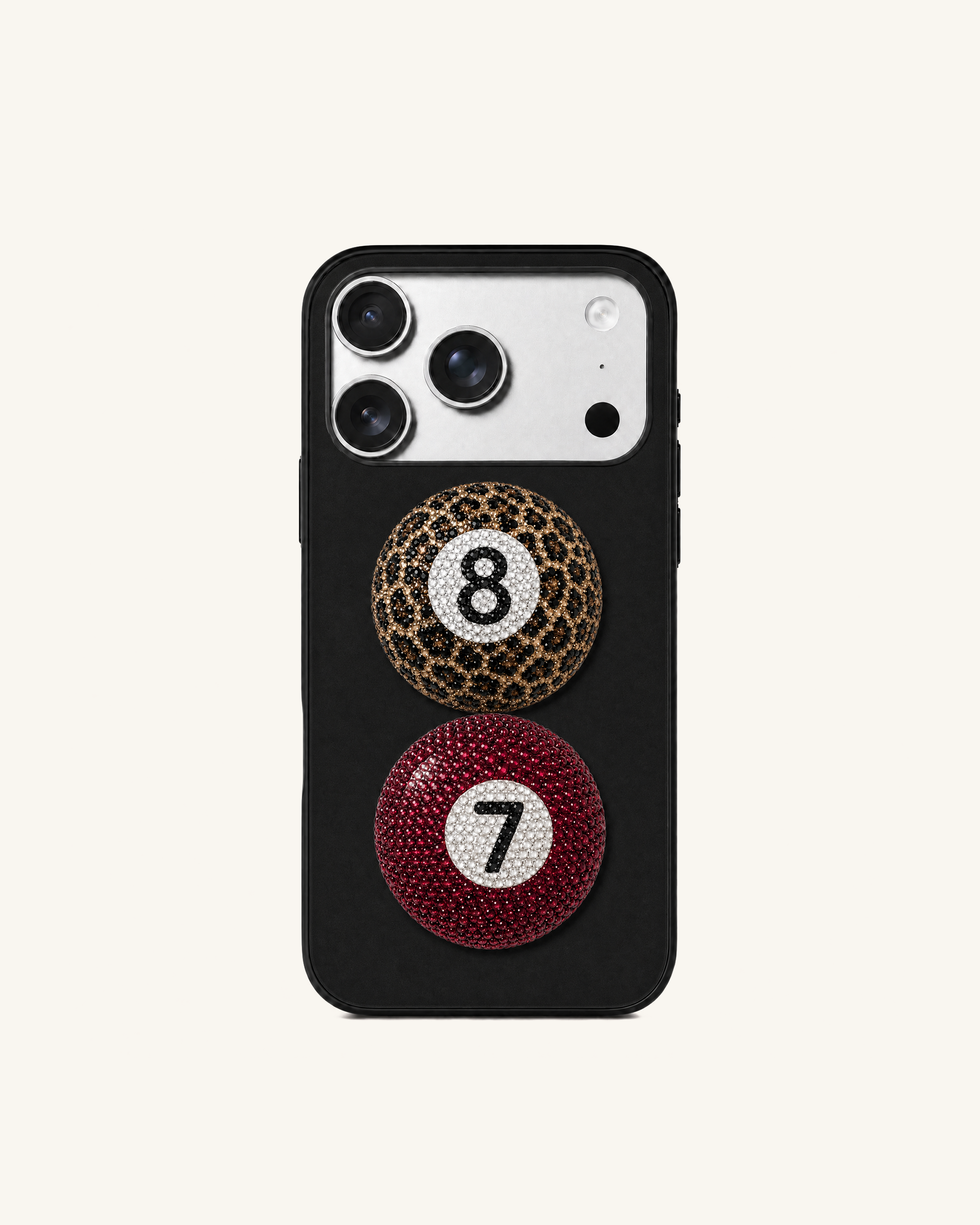 Billiard Ball Artificial Crystal Phone Case – Black