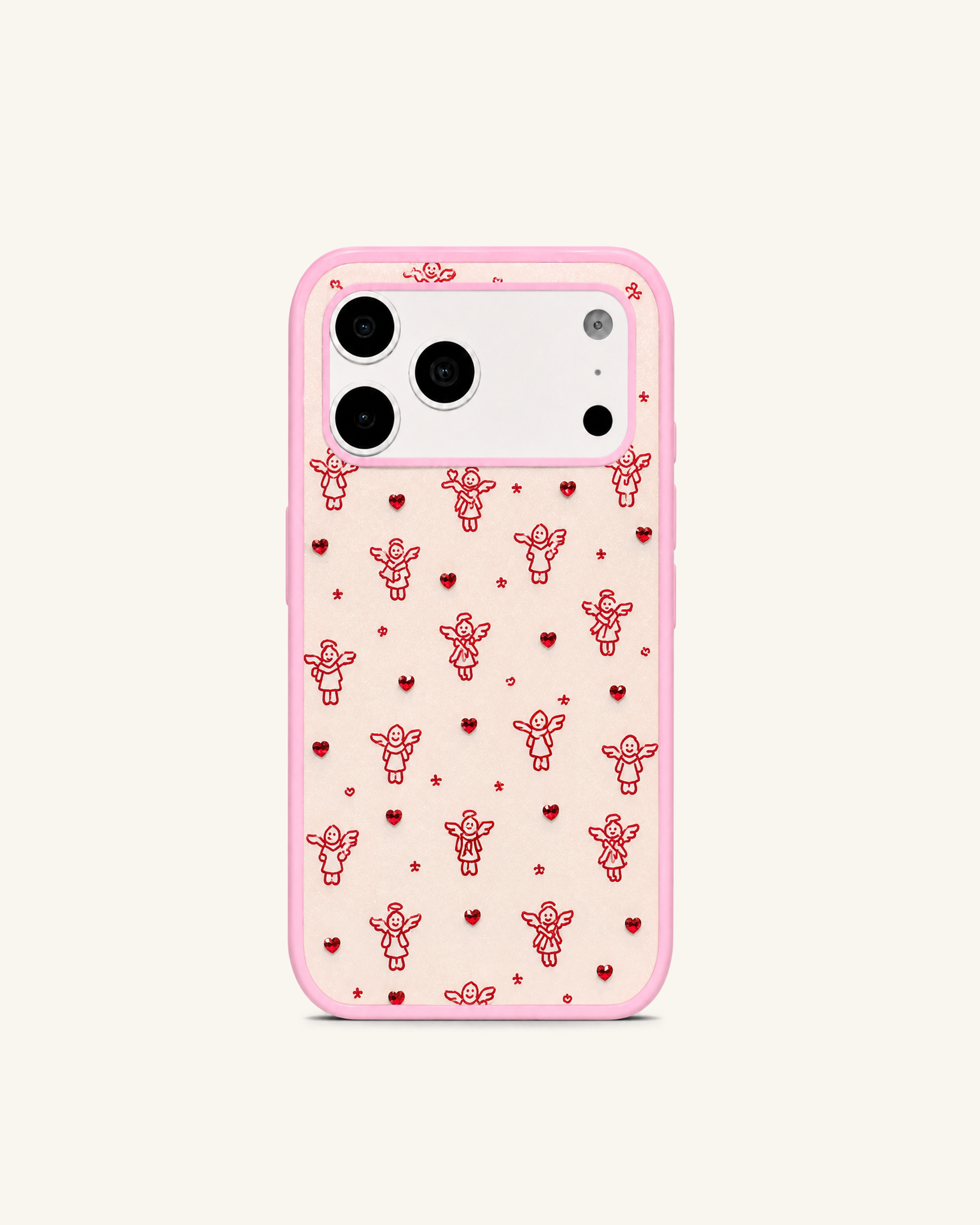 Angel Pattern Phone Case – Pink