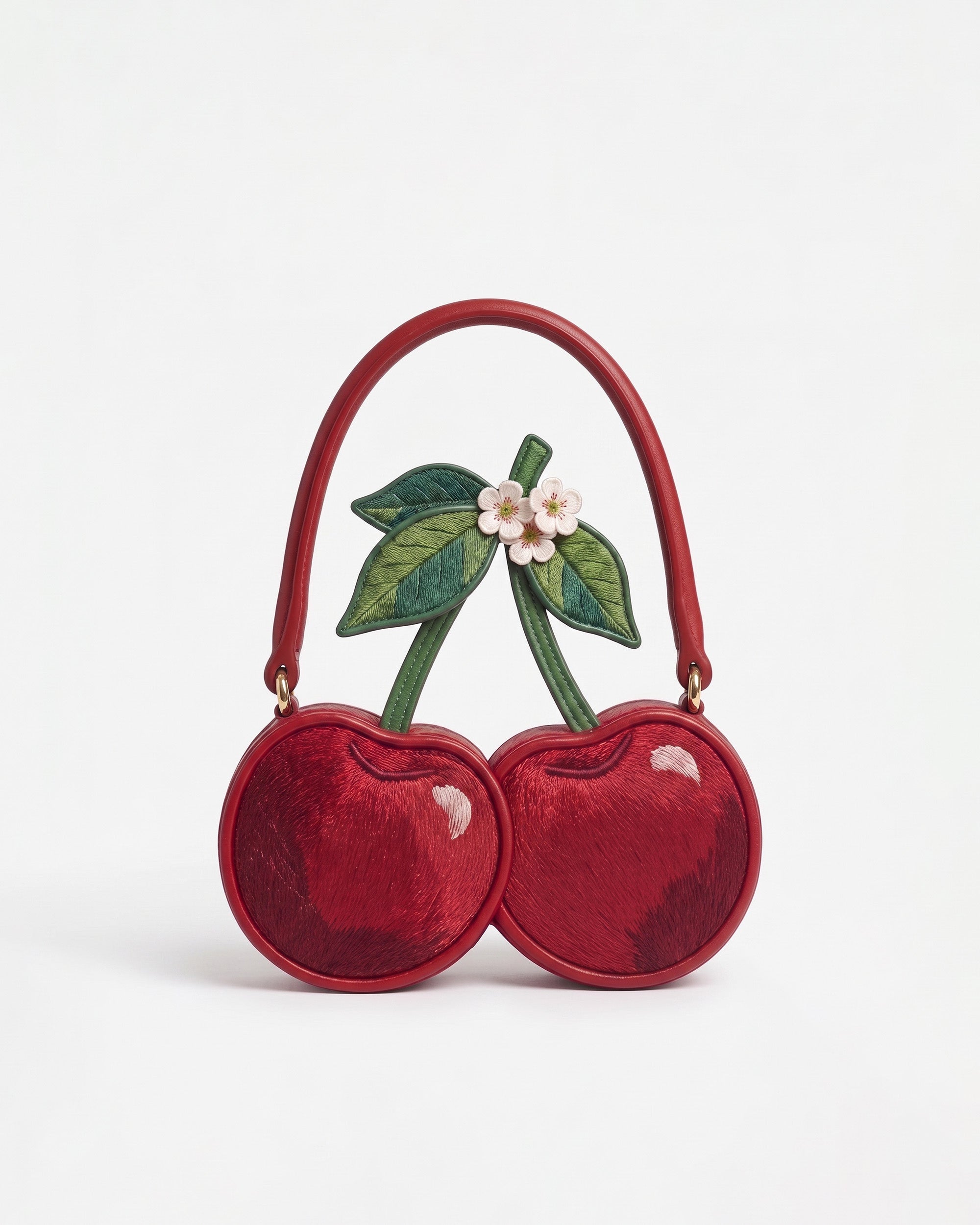 Cherry Blossom Top Handle Bag - Red