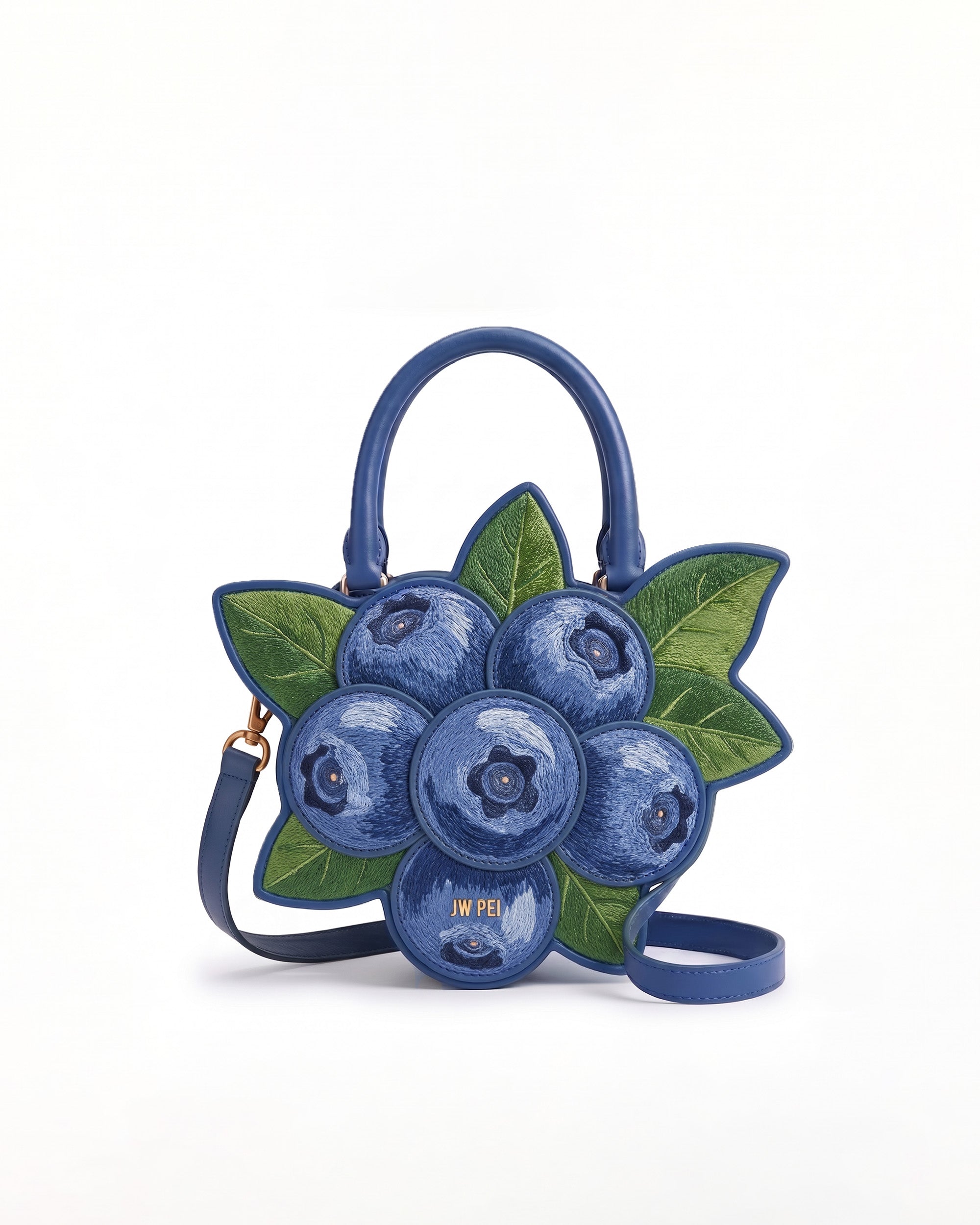 Blueberry Shaped Top Handle Bag - Blue