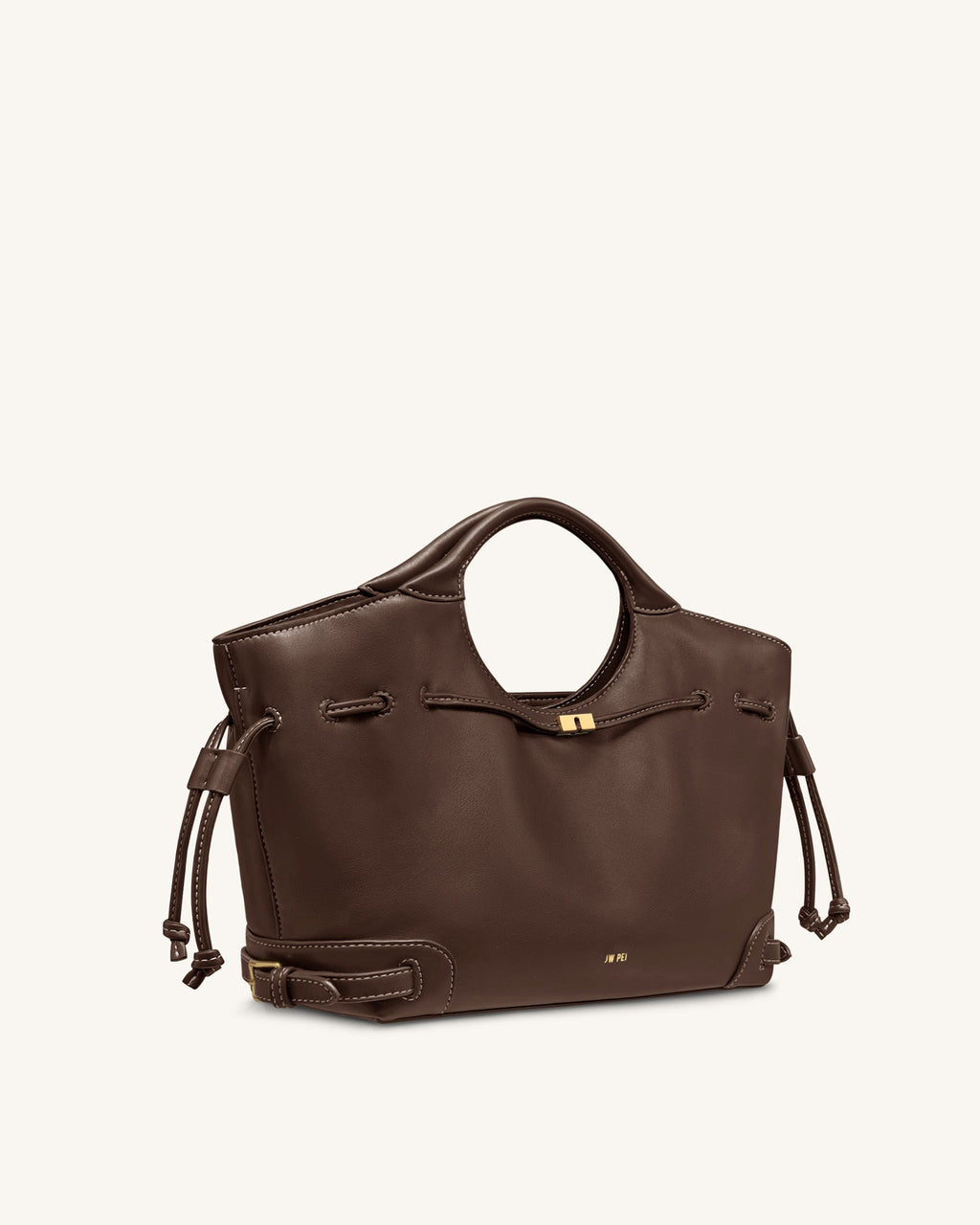 Virelle Drawstring Tote Bag - Brown