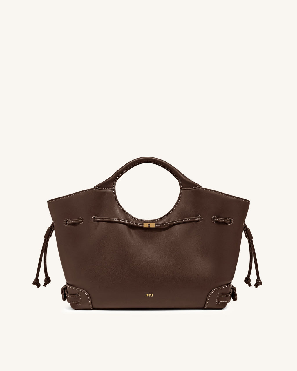 Virelle Drawstring Tote Bag - Brown