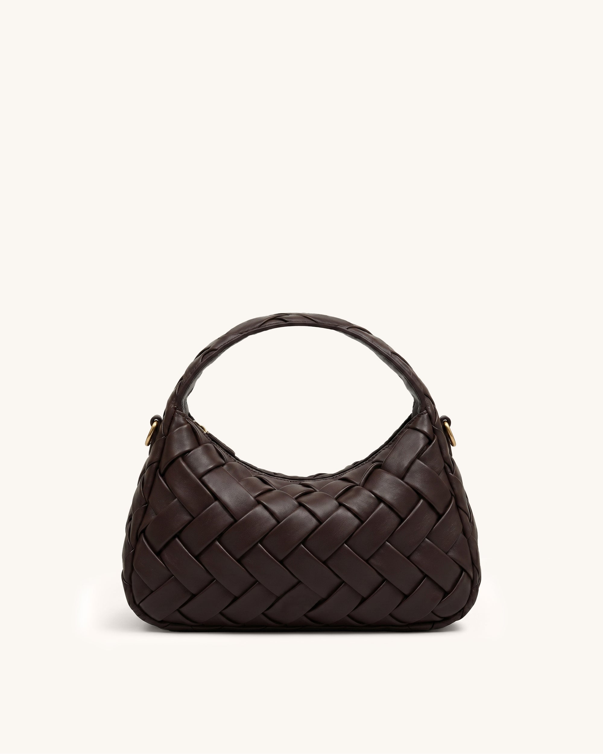 Orla Woven Hobo Shoulder Bag - Dark Brown