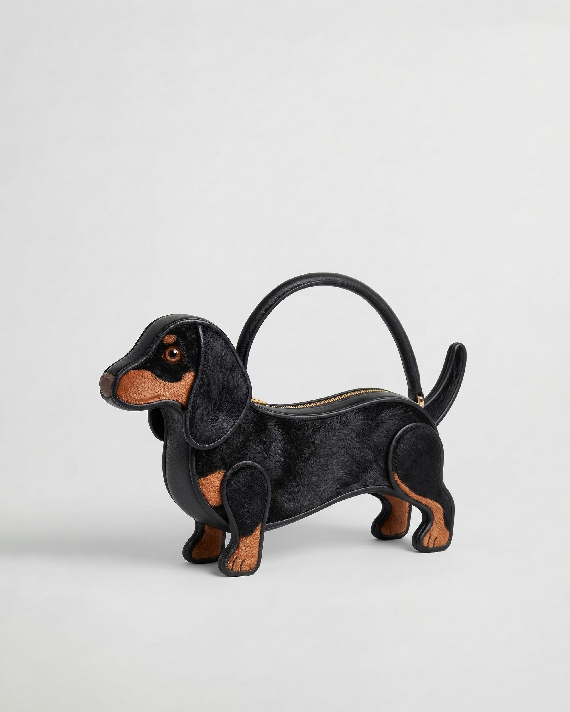 Dachshund Top Handle Bag - Black