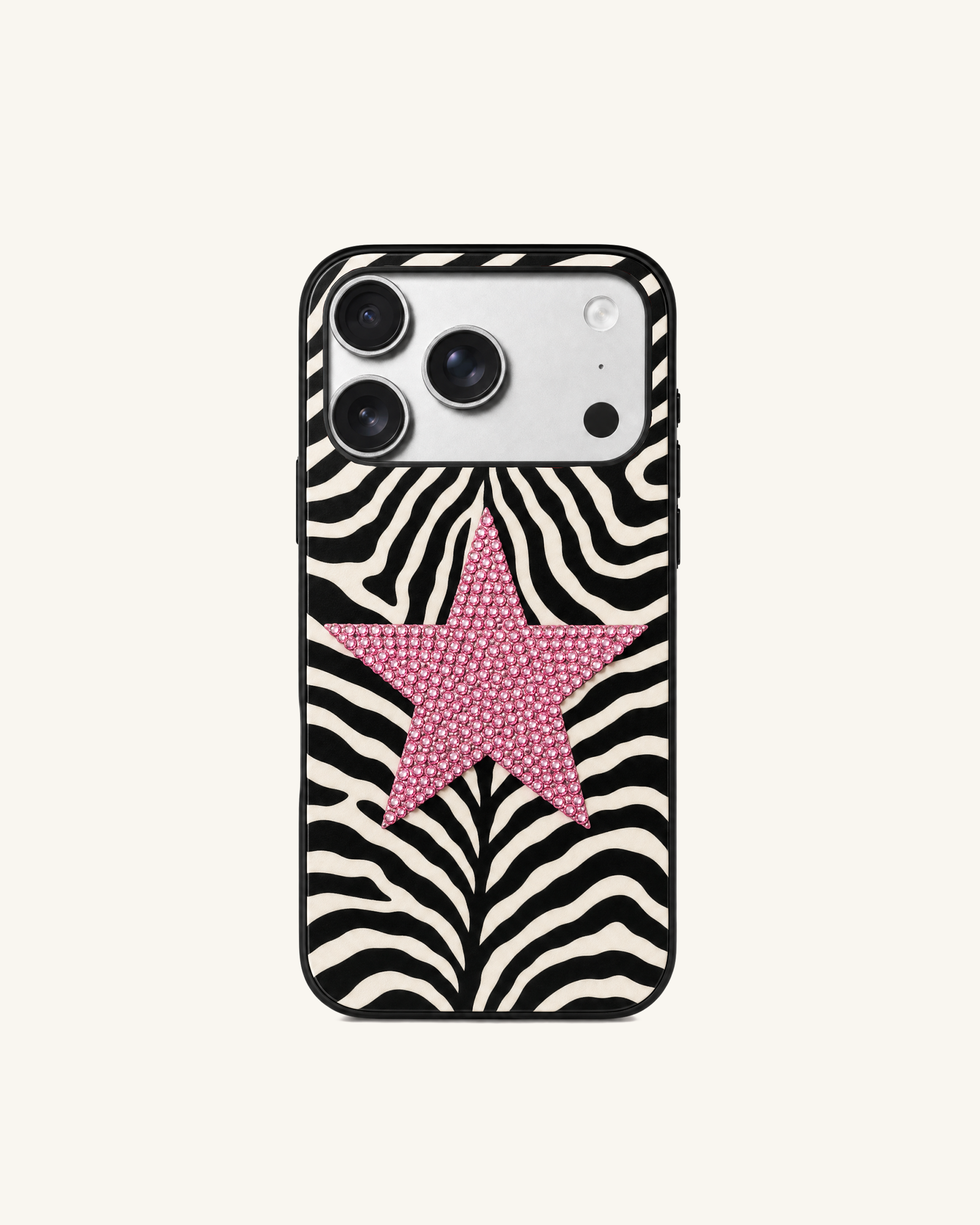 Zebra Star Phone Case – Black